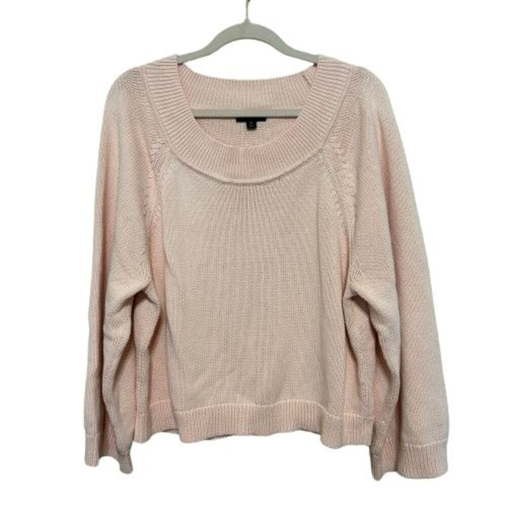 J. Crew Relaxed-Sleeve Boatneck Beach Sweater Womem Medum Pink Oversized Coastal